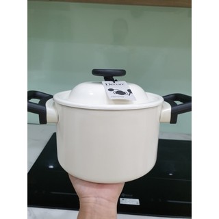 Nồi Decor Lock&Lock 18cm 2 tay cầm LDE1182IH màu trắng sữa (hàng chính hãng)