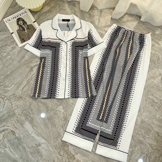 Pijama lụa CLC cộc dài HENA hồng tím