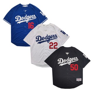 Mlb Bóng Chày Jersey Jersey Bóng Chày Mỹ Nửa Tay Dodgers Hip Hop Bông Tai Kẹp hiphop Jersey