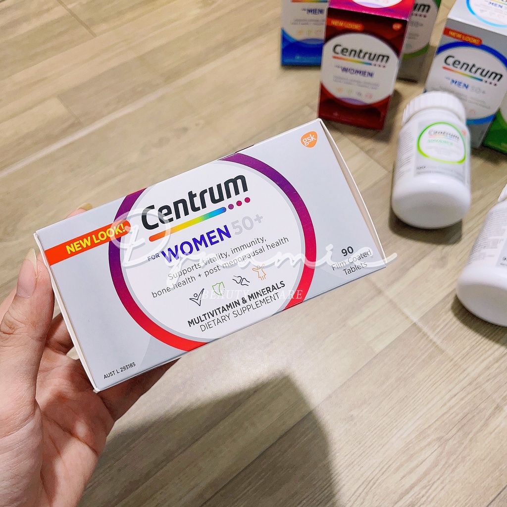 [Hàng chuẩn Úc] Vitamin tổng hợp dành cho nữ giới trên 50 tuổi Centrum for women 50+ 90 viên của Úc