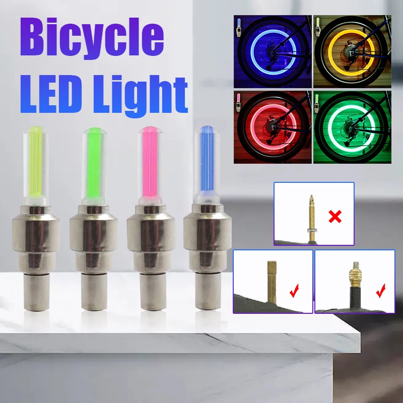 【2 PCS】1 Nắp Đậy Van Xe Đạp Có Đèn LED Phát Sáng Độc Đáo, Đèn led gắn bánh xe đạp,ô tô, xe máy.. đèn siêu sáng.