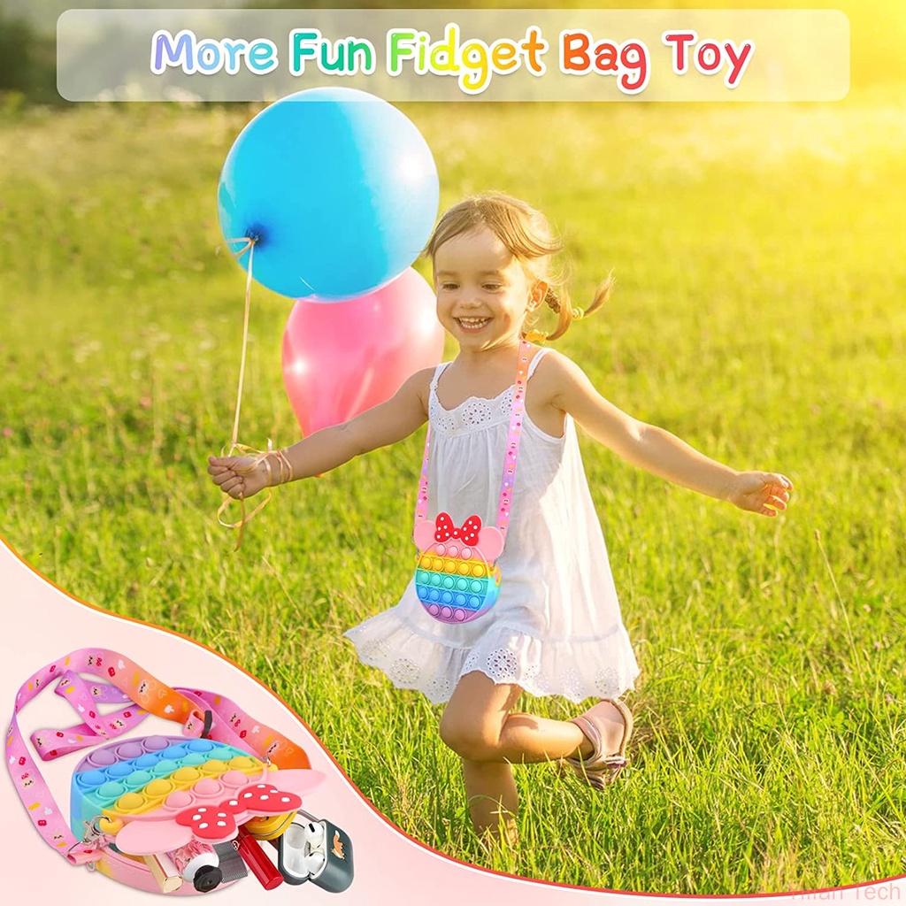 Minnie Pop It Túi Đeo Chéo Vai Hình Kỳ Lân Đồ Chơi Cho Học Sinh Trẻ Em