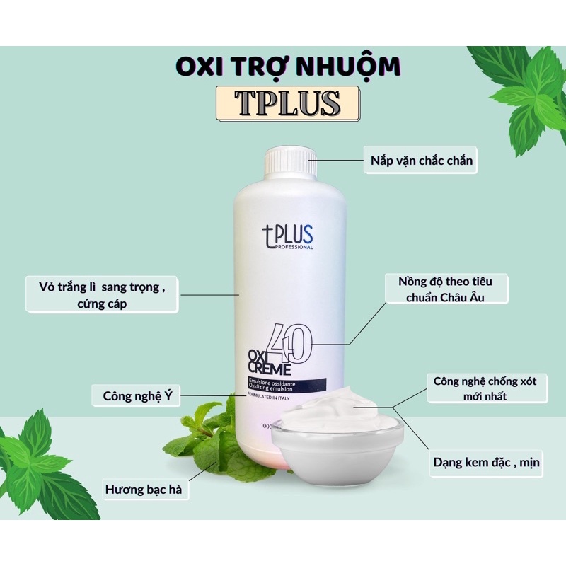 Oxy Trợ Nhuộm Tplus- Oxy Chống Sót Da Đầu 1000ml
