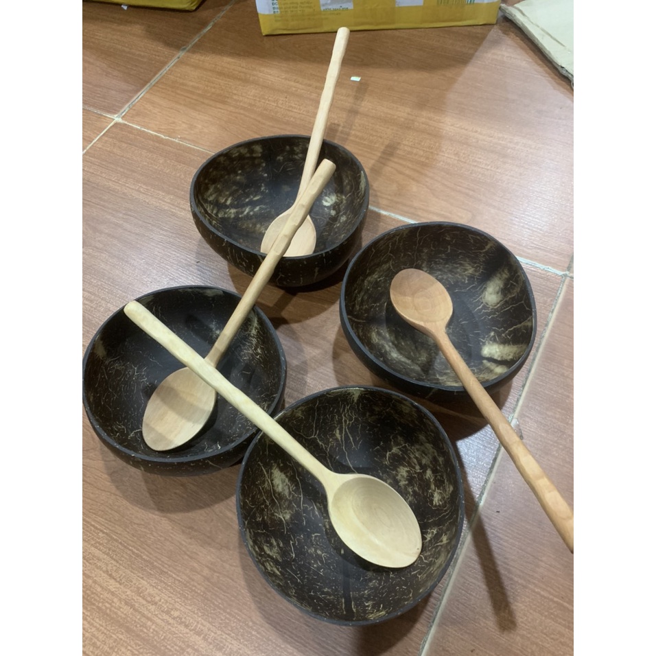 Bát dừa + Thìa nhãn quấy mặt nạ, gội đầu dưỡng sinh có thể ăn ngũ cốc