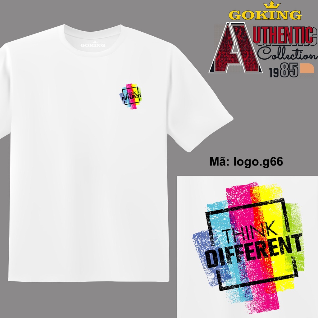 THINK DIFFERENT, mã logo-g66. Áo thun nam nữ in logo đẹp. Áo phông GOKING cho cặp đôi, gia đình, đội nhóm, đồng phục