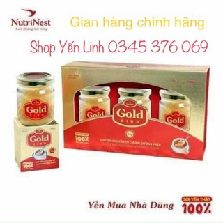 Hộp quà 3 hũ x 190gr Yến sào Nguyên Tổ chưng đường phèn Gold Bird