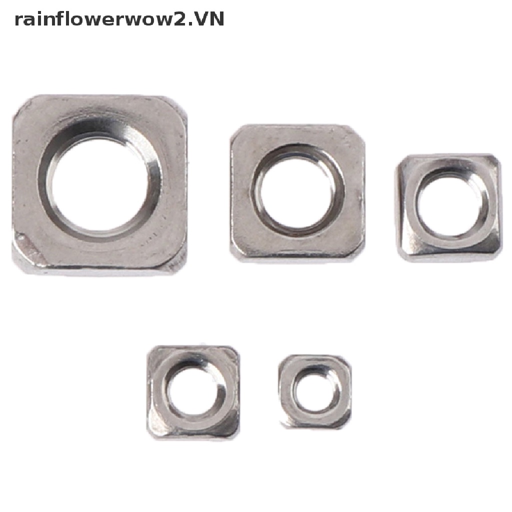Set 20 Đai Ốc Vuông Bằng Thép Không Gỉ M3 M4 M5 M6 M8 304 Chuyên Dụng