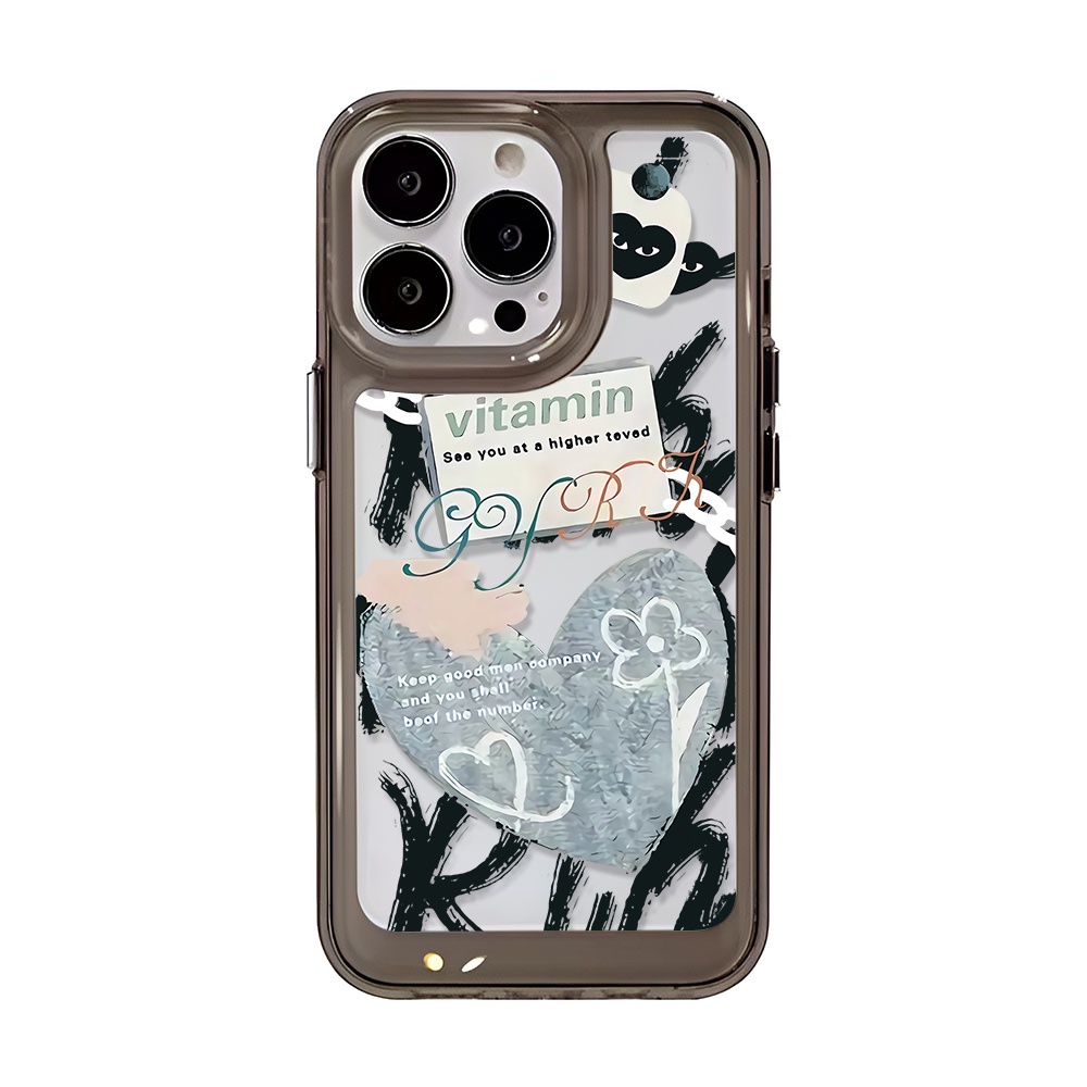 Ốp Điện Thoại Trong Suốt Họa Tiết Trái Tim Cho iphone 14ProMax 13 11 12 7Plus X XR XS Max