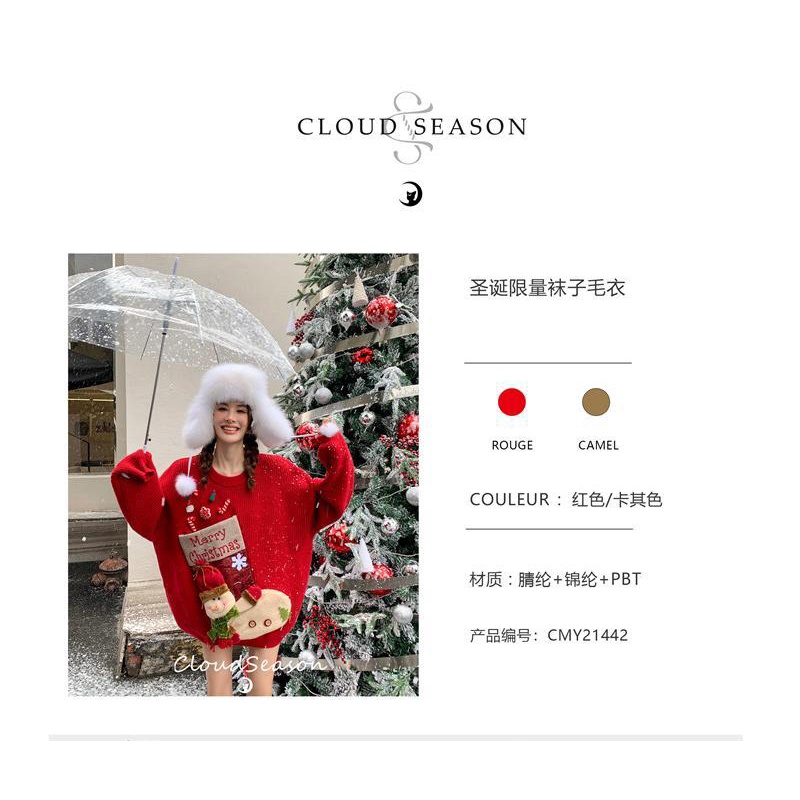 Áo Sweater Dệt Kim Chui Đầu Họa Tiết Hoạt Hình Người Tuyết Giáng Sinh Thời Trang Mùa Đông 2022 Cho Nữ171254