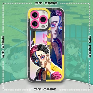 Ốp lưng iphone samsung xiaomi oppo cạnh vuông JMCase Akaza Hologram Anime Manga Kimetsu No Yaiba