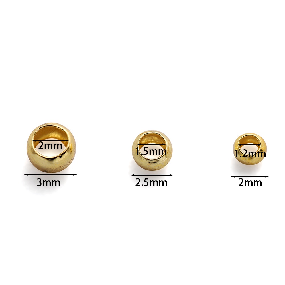 Set 100 hạt cườm xỏ lỗ ST.KUNKKA bằng đồng mạ vàng/ mạ bạch kim dành cho làm đồ trang sức DIY thủ công