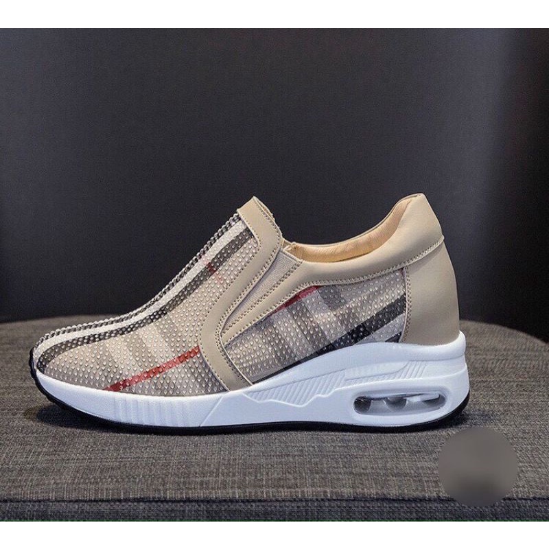 vqld Giày Thể Thao Bbr Caro Nâng Đế 7p Không Dây Mềm Êm Loạ 1Fullbox Cao Cấp