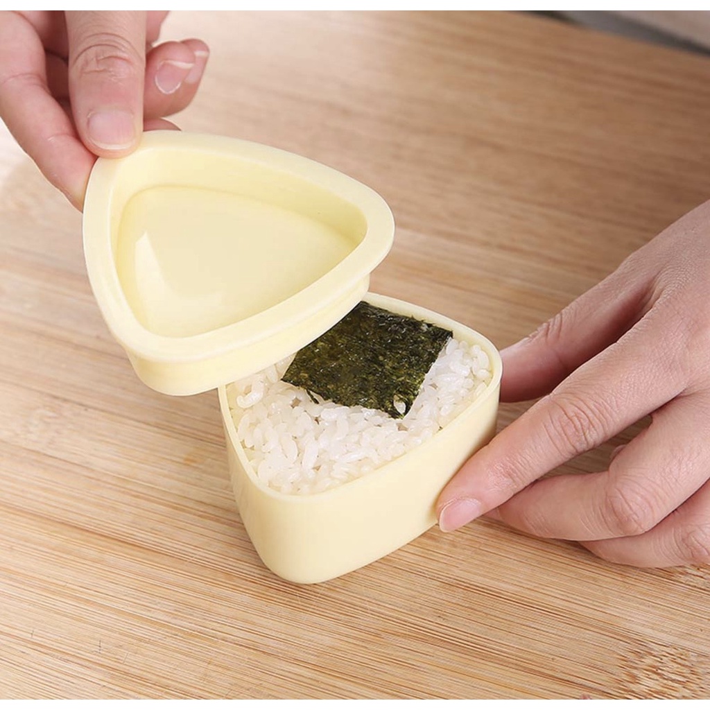 Combo 3 Khuôn làm cơm nắm sushi hình tam giác chống dính to và nhỏ nhựa PP cao cấp