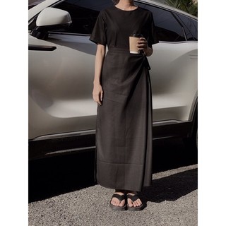 Đầm linen tà đắp chéo - ĐJ17