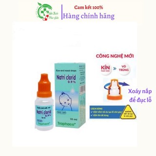Nước muối sinh lý Natri Clorid 0,9% của Traphaco, Vô khuẩn nhờ công nghệ kín - Lọ 10 ml