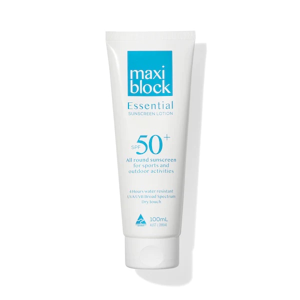 Kem chống nắng phổ rộng Maxiblock essential dry touch sunscreen lotion spf50+ 100ml- 500ml- 1L maxi block