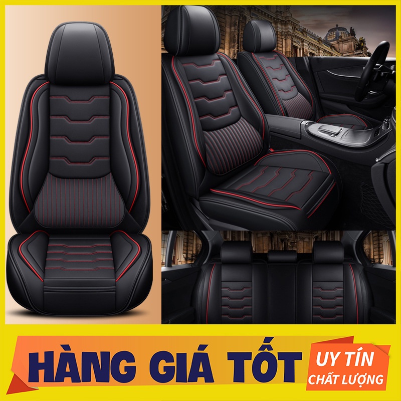 Bộ 5 áo ghế da ô tô cao cấp cho xe hơi 5 chỗ (mã 037 có gối đầu)