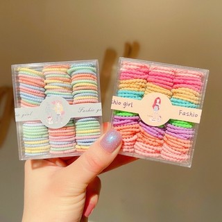 Hộp 100 chun màu cột tóc cho bé