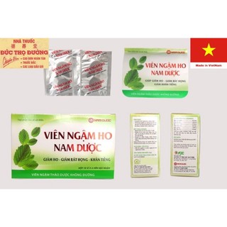  Viên Ngậm ho Nam Dược - Hỗ Trợ Giảm Ho Đau Rát Họng - 1 vỉ x 4 viên - Ích Nhân 