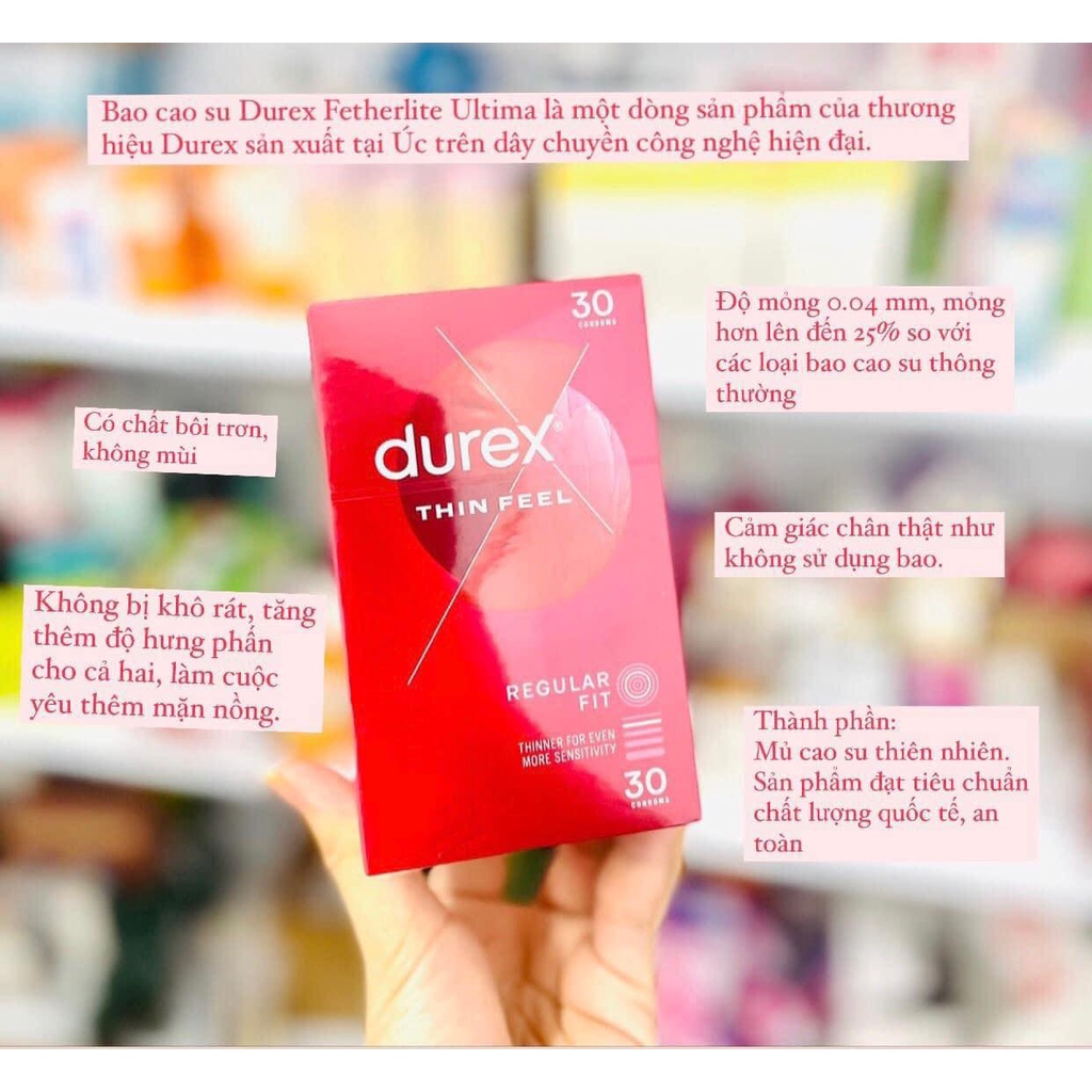 Bao cao su durex hộp 30 chiếc