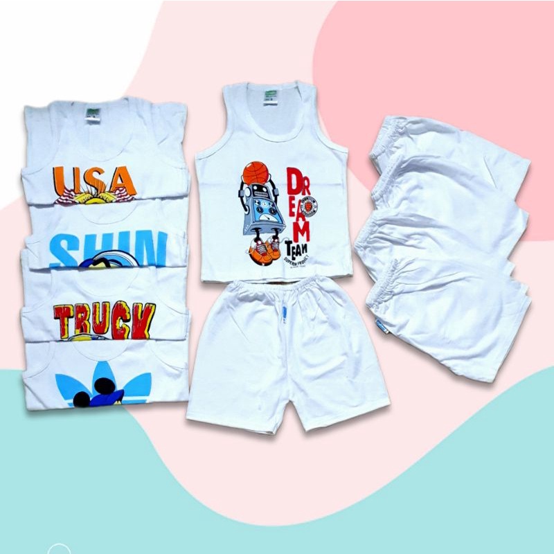 Combo 10 bộ ba lỗ mặc nhà bé trai size 8 (19 - 22 kg )