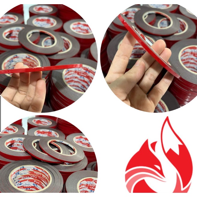Combo 2 cuộn Băng Keo Hai Mặt Xốp Đen 4mm Gò Biển Số Xe Máy, Xe Ô Tô