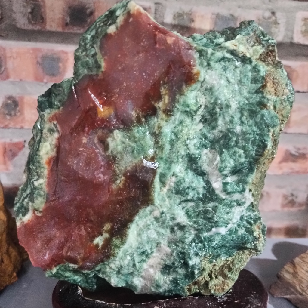 01 Viên đá Mã Não Xanh đỏ Red - Green Agate