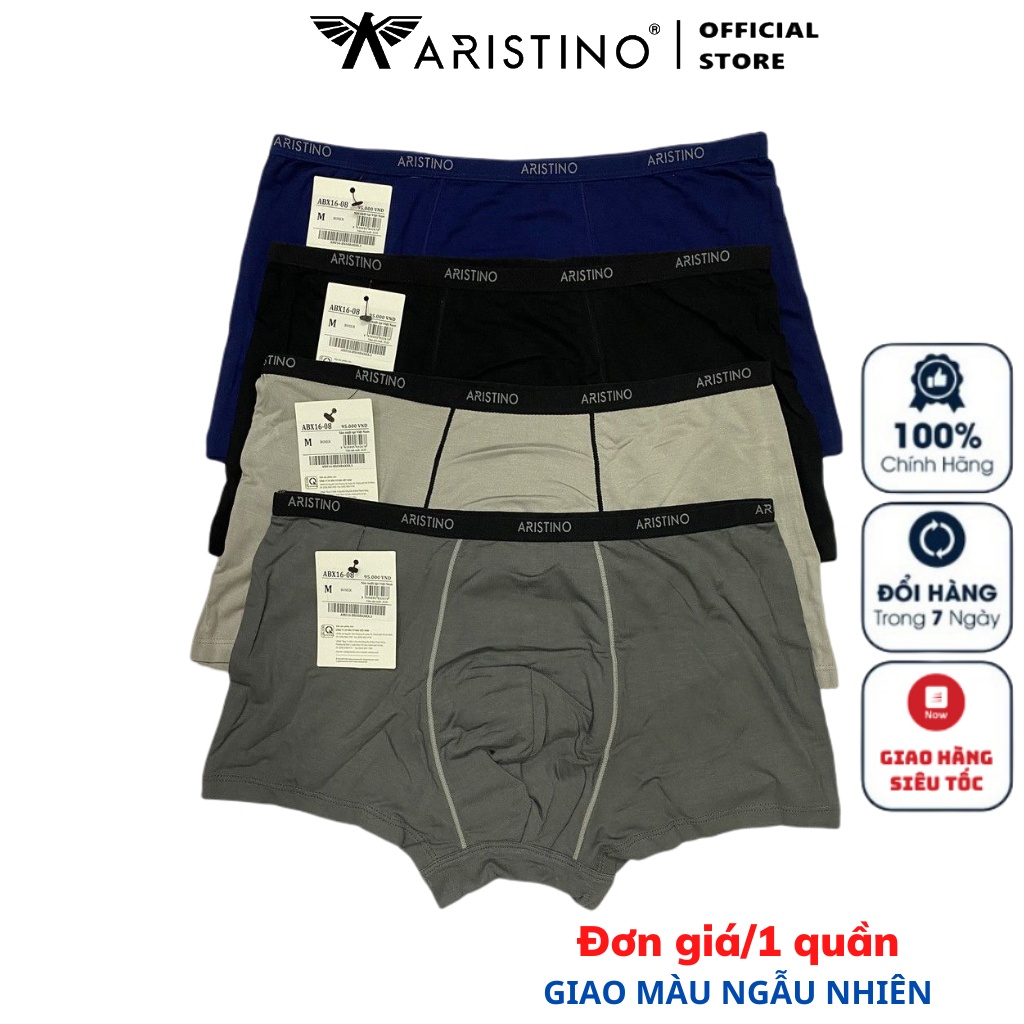 Sịp Đùi Quần Lót Nam Boxer Aristino ABX1608 Quần Xì Chất Cotton Mềm Mại Thoáng Mát Thấm Hút