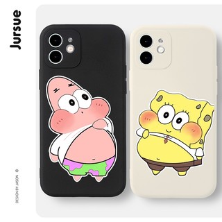 JURSUE Ốp lưng nam nữ cặp đôi dễ thương đẹp hoạt hình độc lạ ngộ nghĩnh má hồng nhân vật biển gây cười chống sốc chống bẩn mềm cho iPhone 17 Air 16 15 14 13 12 11 PRO MAX SE 2020 X XR XS ip 8 7 Plus k