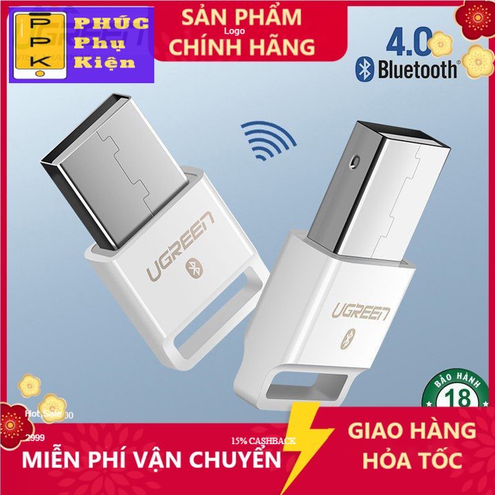 Usb Bluetooth 4.0 Chính Hãng Ugreen US192-30443-30524 - Chuyên Dùng Để Kết Nối Máy Tính Với Phím,Chuột, Tai nghe, Loa...