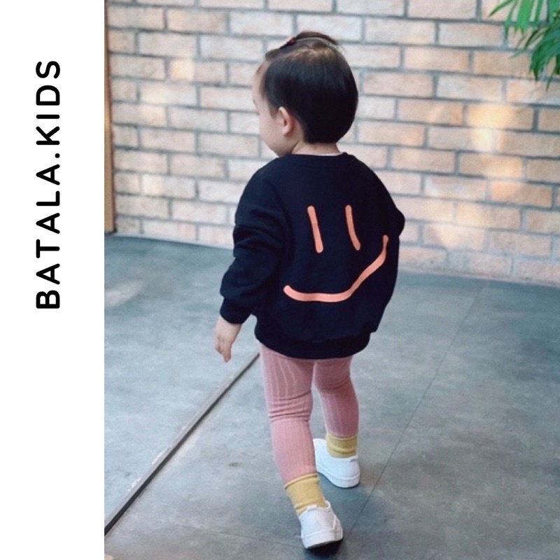 Áo nỉ cho bé BATALA KIDS phong cách Hàn Quốc hoodie mặt cười cho bé trai và bé gái từ 1-6 tuổi (10-22kg)
