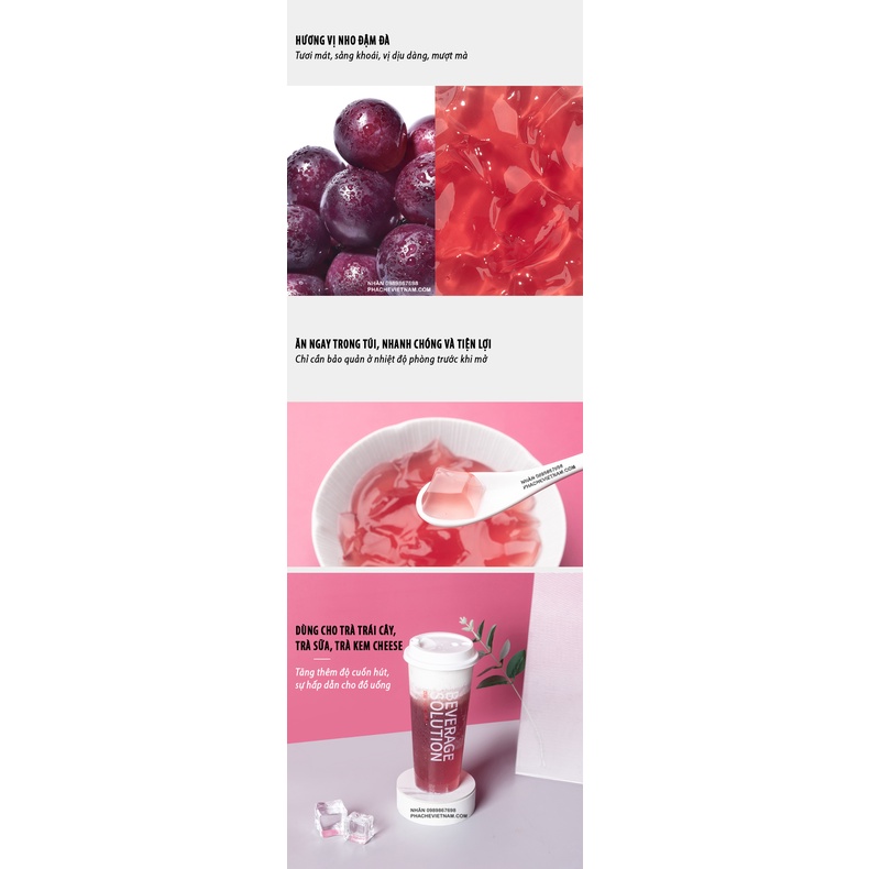 Thạch Hoa Quả Vị Nho  - Dùng sẵn không cần nấu