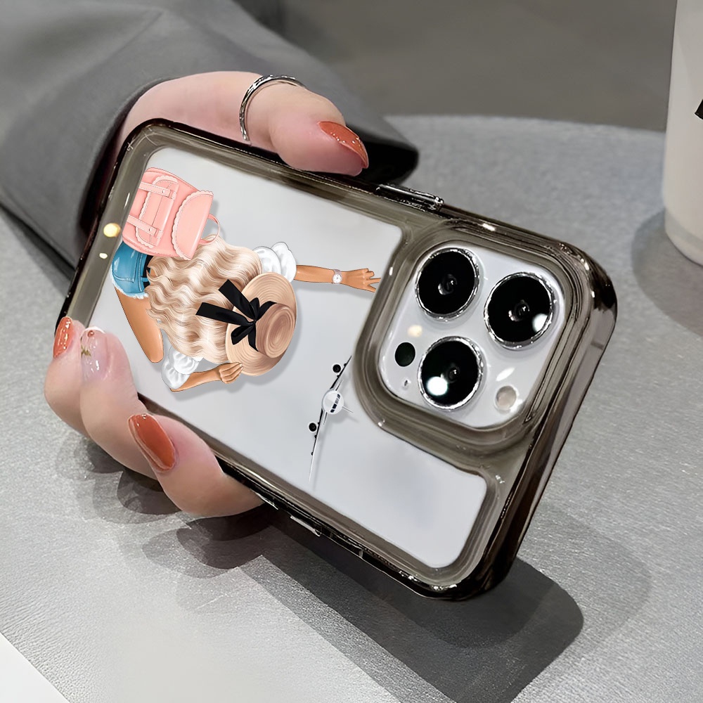 Ốp Điện Thoại Trong Suốt Hình Cô Gái Không Gian Cho iphone 14 Pro Max 13 11 12 7Plus X XR XS Max 8 7