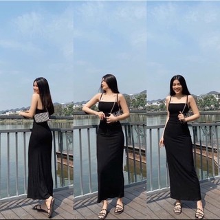 Váy 2 dây body mặc mát thấm hút mồ hồi, đầm 2 dây body