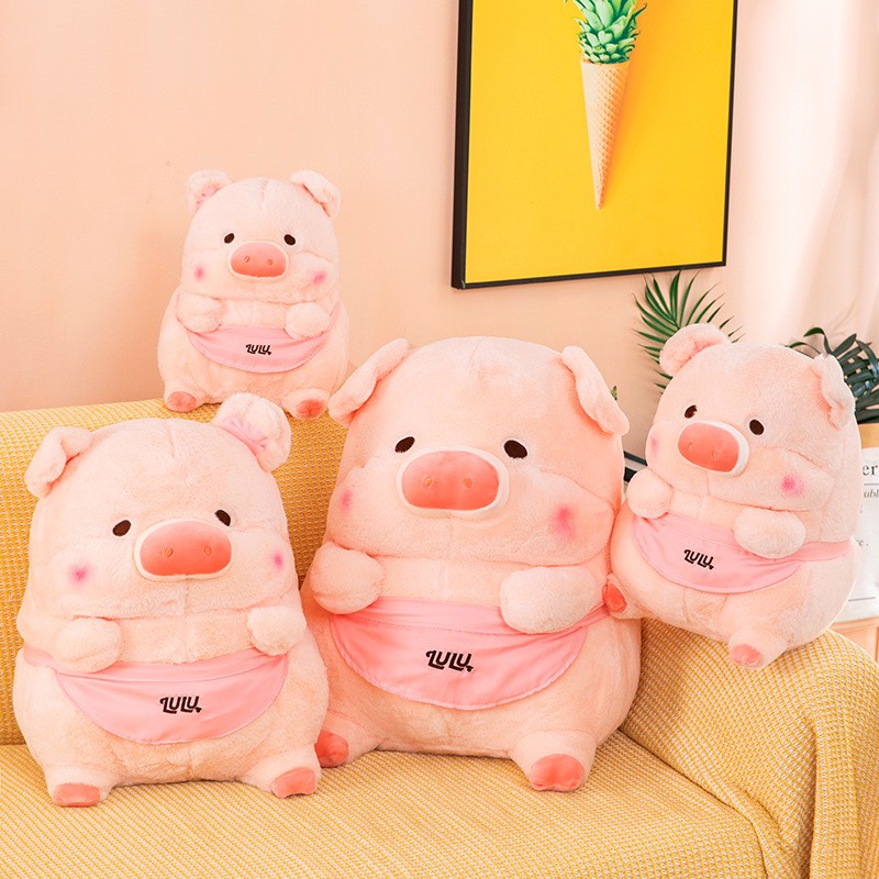 Gấu Bông LuLu Béo Ú Đeo Yếm _ Heo Lu Lu Nhồi Bông Cao Cấp Gấu Bông City