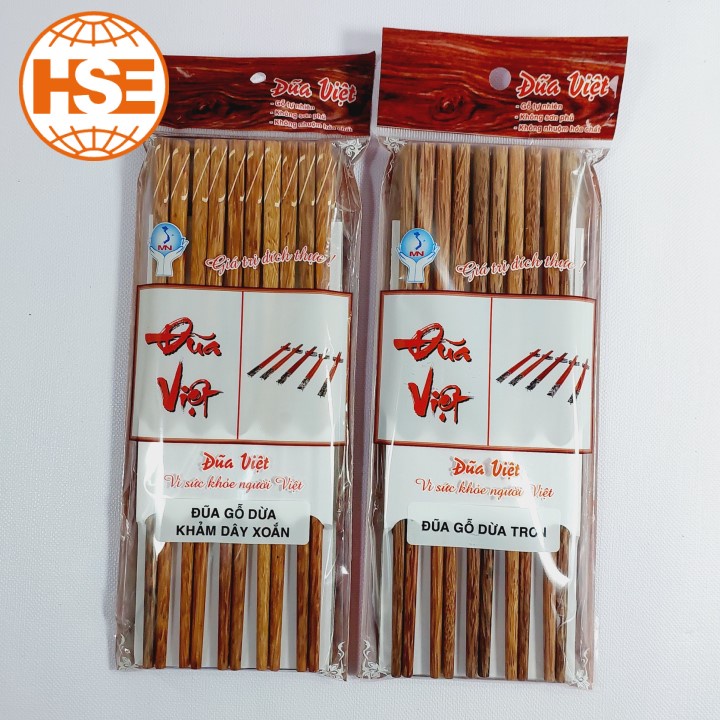 Đũa gỗ Dừa (Hộp 10 đôi) gỗ tự nhiên hàng Việt Nam cao cấp dùng cho gia đình quán ăn nhà hàng - giadunggiare.vn