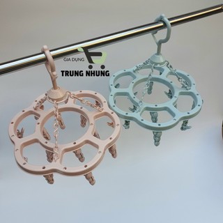Móc phơi quần áo, móc chùm phơi đồ cho bé, mắc dù phơi tròn vuông Việt Nhật