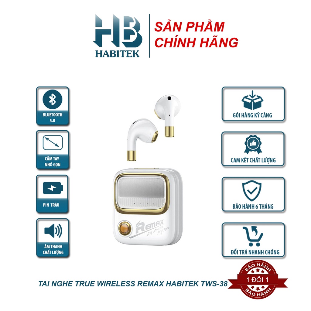 Tai nghe True Wireless Remax TWS-38 phong cách Retro