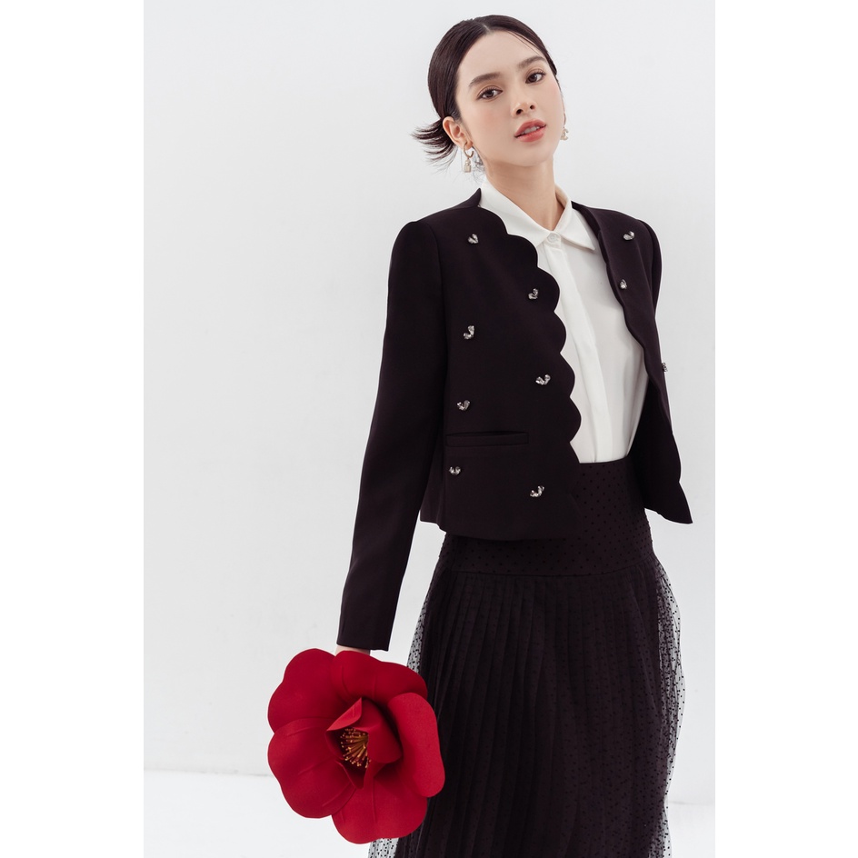 madebyChloé - Áo khoác viền tròn vỏ sò đính đá nổi JENNY JACKET | BigBuy360 - bigbuy360.vn