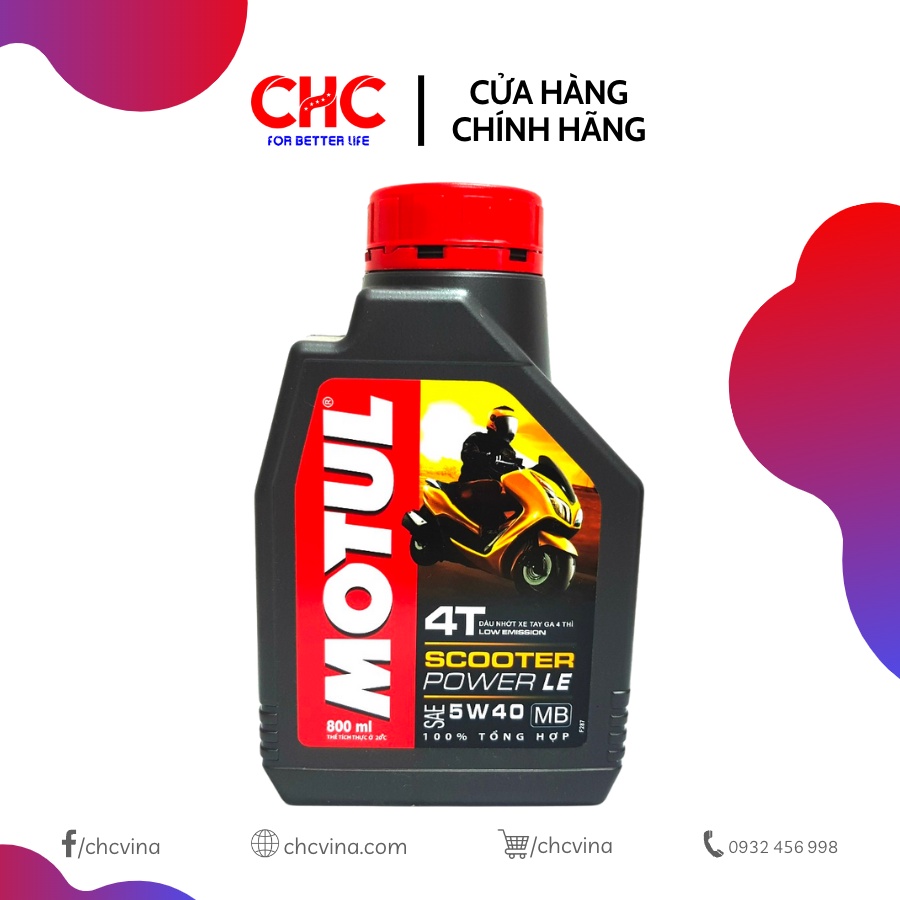 Dầu nhớt xe tay ga MOTUL SCOOTER POWER LE 5W40 0.8L chạy 1500km