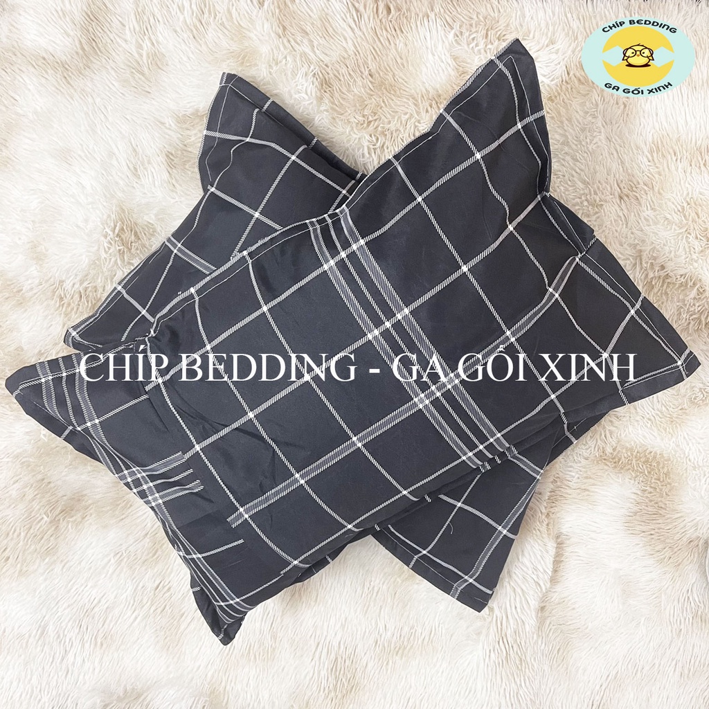 TRỌN BỘ COTTON POLY 5 MÓN CHĂN PHAO DÀY DẶN HÀNG VN HỌA TIẾT KẺ ĐEN ĐÔI