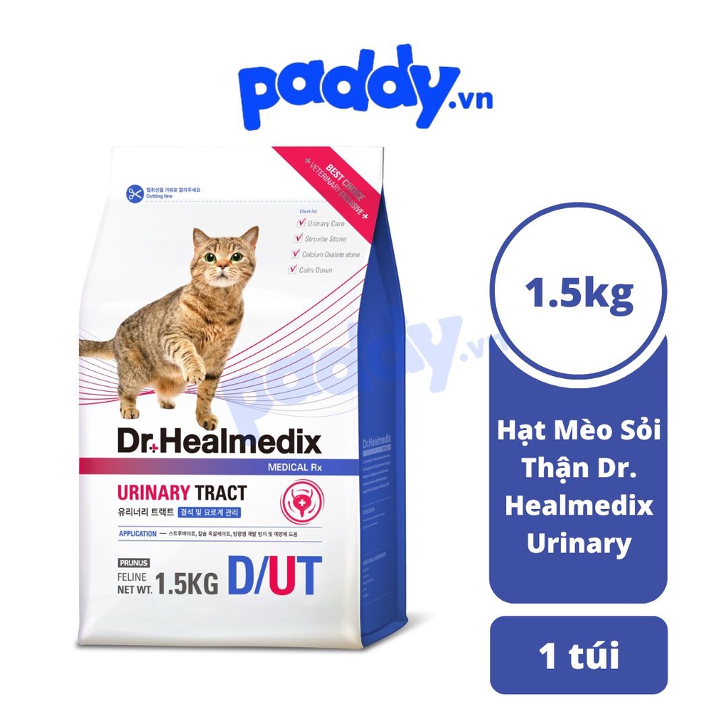 [1.5kg] Hạt Cho Mèo Sỏi Thận Dr. Healmedix Urinary Tract + Calm Feline