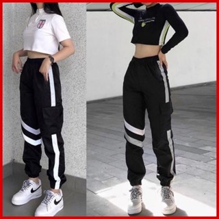 Quần jogger túi hộp phản quang chất thun nỉ thời trang unisex