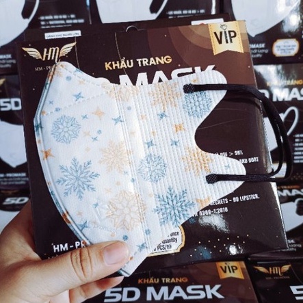 Khẩu Trang 5D HM Pro Phom Chuẩn Đẹp, Quai Đen Cá Tính
