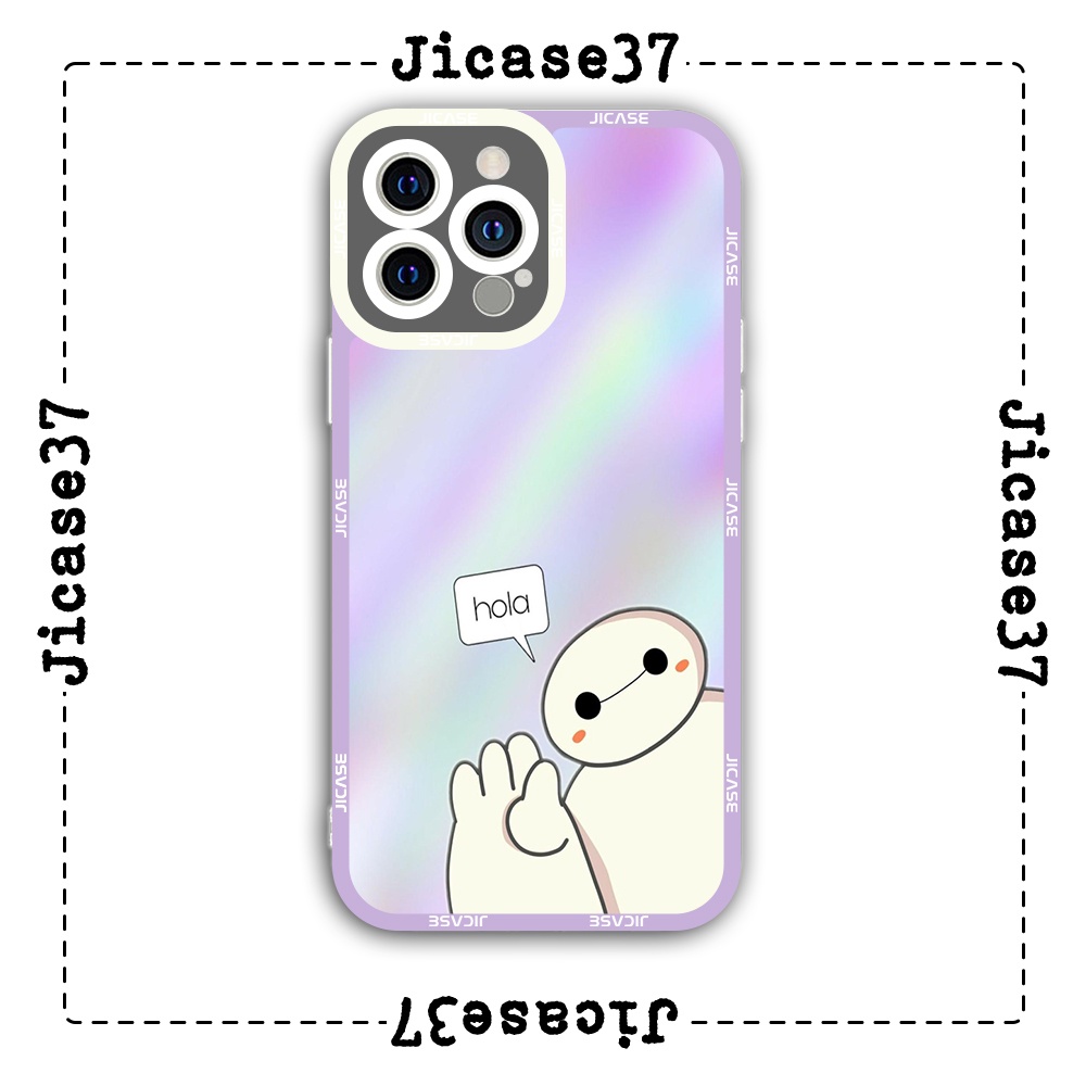 Ốp lưng iphone cạnh vuông Jicase Big Hero 6 nền tím 6plus/6s/6splus/7/7plus/8/8plus/x/xs/11/12/pro/max/plus/promax