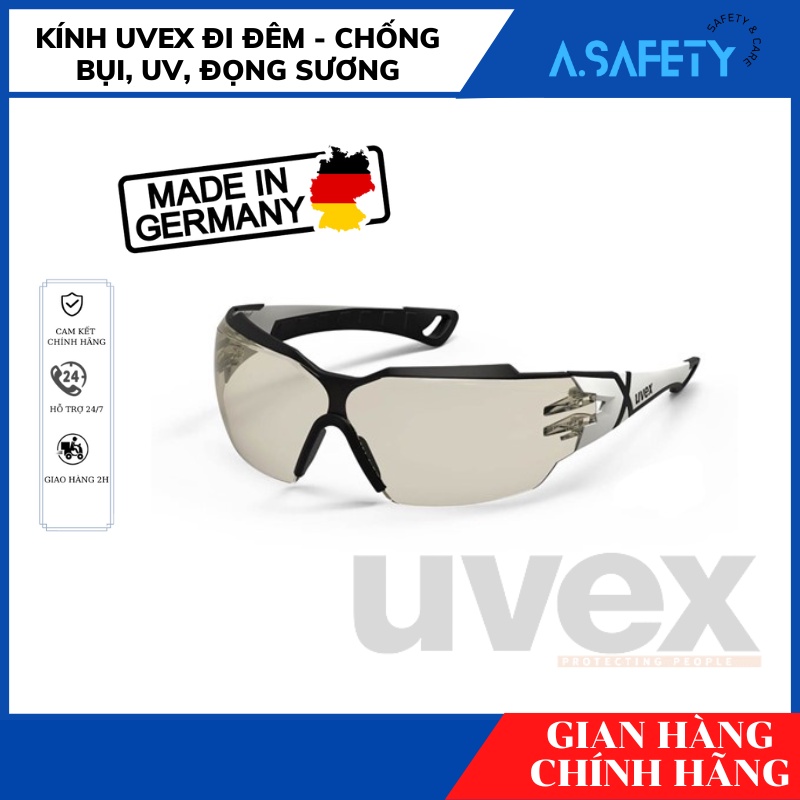 Kính UVEX 9198064 Pheos CX2 – Supravision kính dùng ban đêm, chống đọng sương, chống trầy xước, chống bụi, tia UV