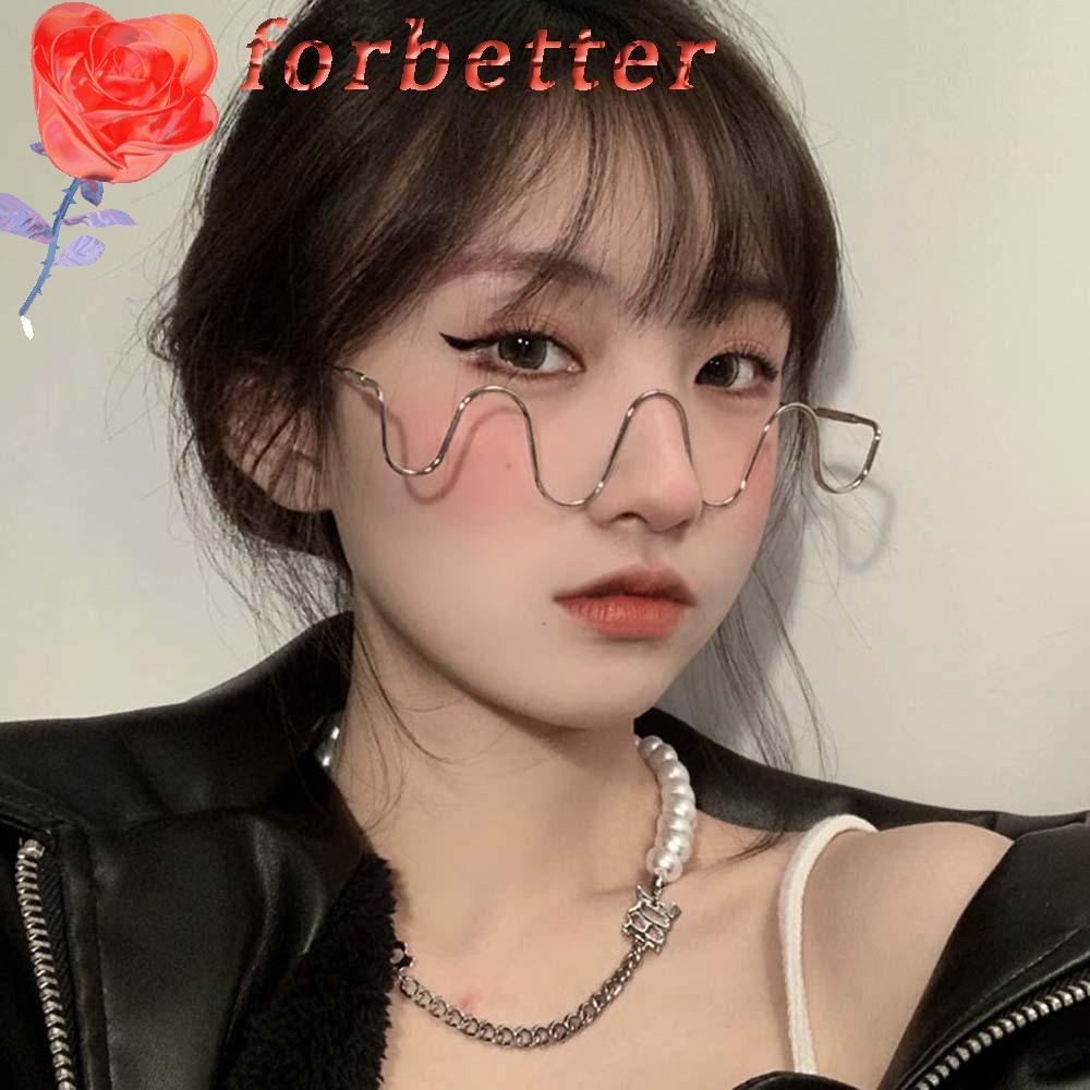 Gọng kính dạng gợn sóng không tròng kiểu dáng cổ điển thời trang cho nữ