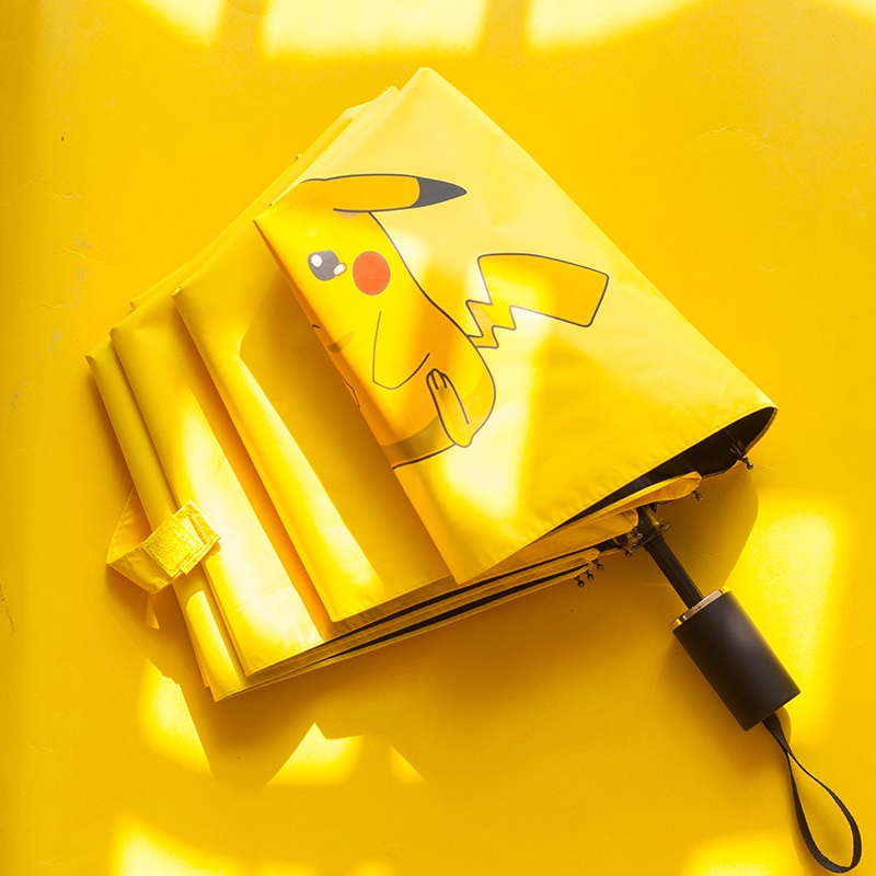 Dù Gấp Tự Động Chống Nắng Mưa In Hình Pokemon Pikachu Dễ Thương