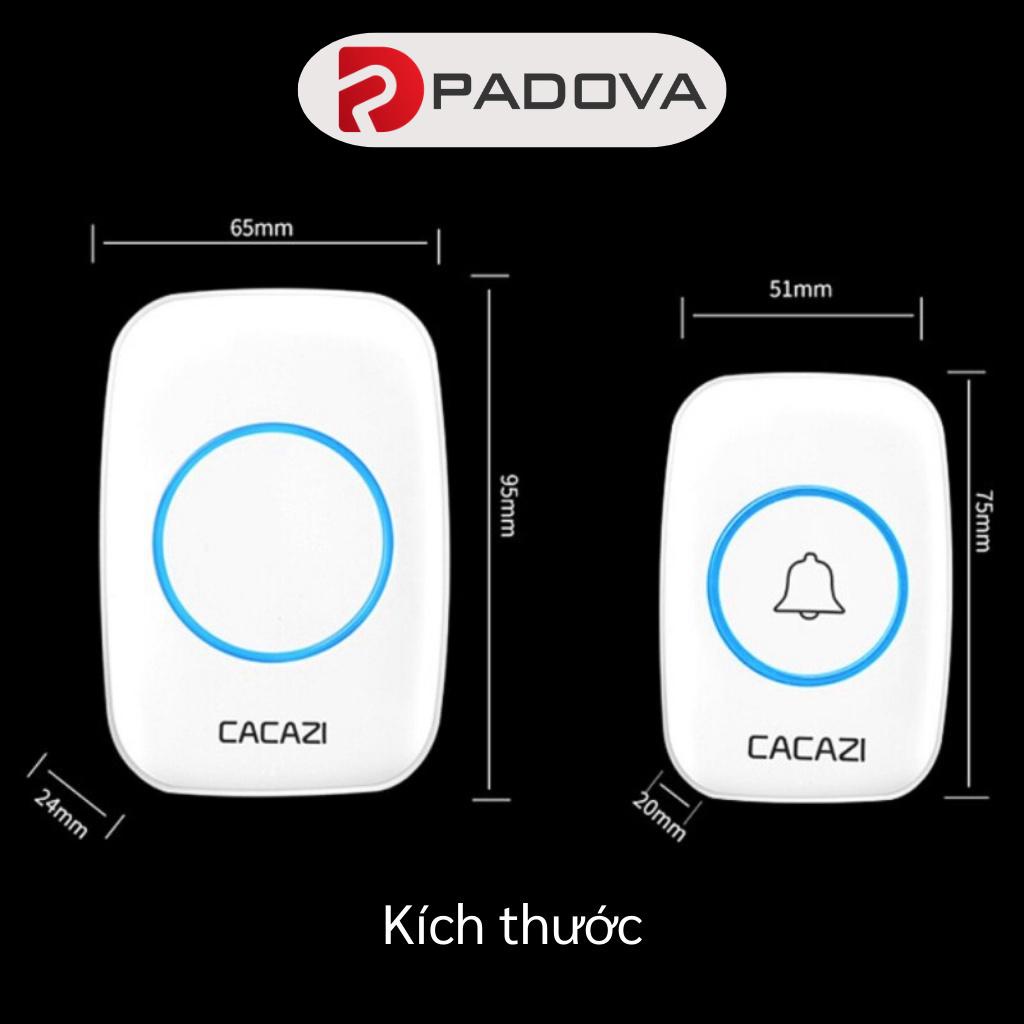 Chuông Cửa Không Dây Chống Nước Khoảng Cách 300m Tín Hiệu Nhạy Loại 2 Cái PADOVA 9473