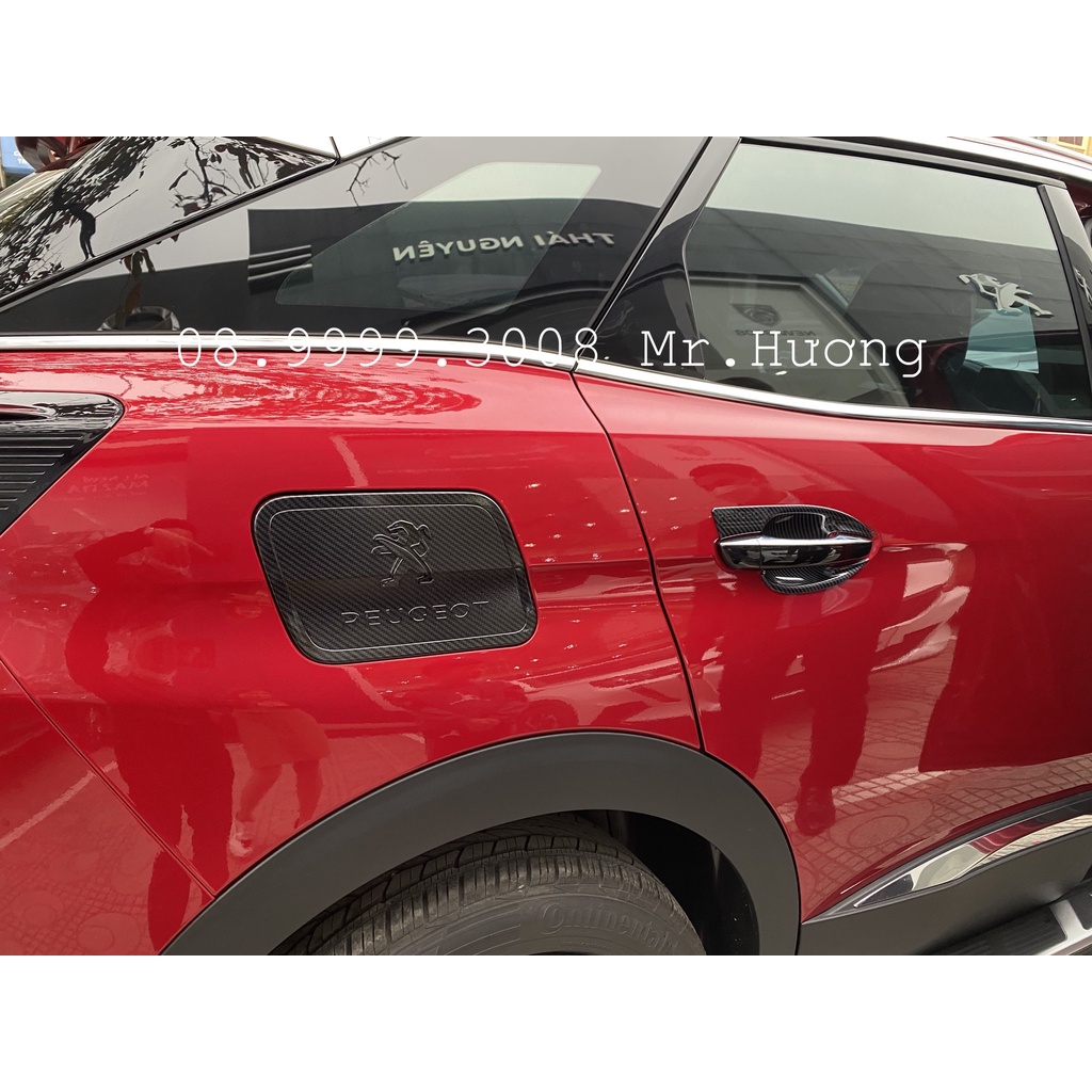Combo ốp hõm cửa chống xước và ốp nắp xăng carbon peugeot, lót tay nắm cửa, chén cửa chống xước, ốp nắp xăng carbon peue